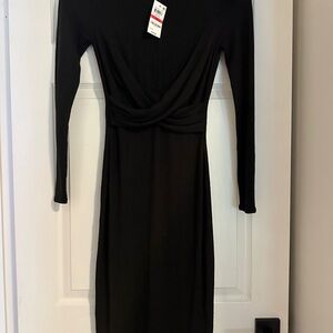 Elegant Black Long Sleeve Dress